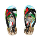 Kind met Keffiyeh Palestine Vlag Kinder Teenslippers (Voetbed)