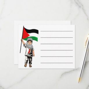 Kind met Keffiyeh Palestine Vlag RSVP Kaartje