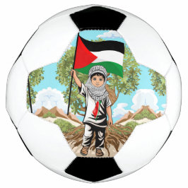 Kind met Keffiyeh Palestine Vlag Voetbal