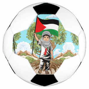 Kind met Keffiyeh Palestine Vlag Voetbal