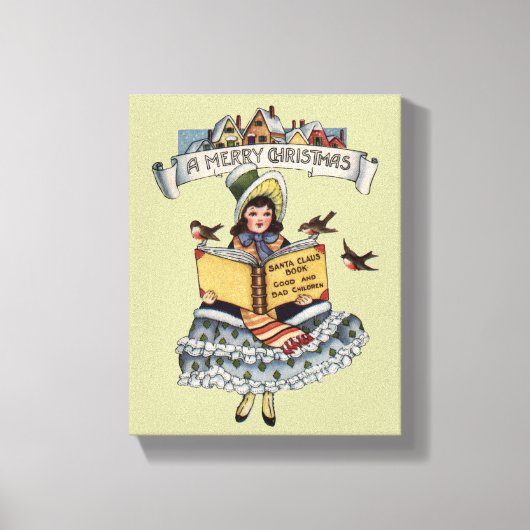  kind met kerstboek canvas afdruk (Voorkant)