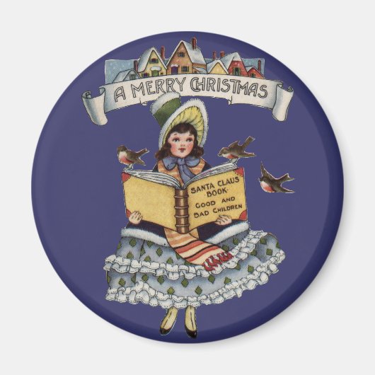  kind met kerstboek magneet (Voorkant)