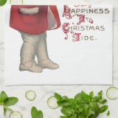 Kind met Kerstboom  Illustratie Kunst Theedoek (Gevouwen)