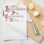 Kind met Kerstboom  Illustratie Kunst Theedoek (Quarter Fold)