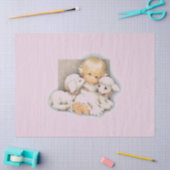 Kind met lammeren tissuepapier (Craft)