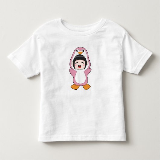 Kind met Penguin Costume Kinder Shirts (Voorkant)