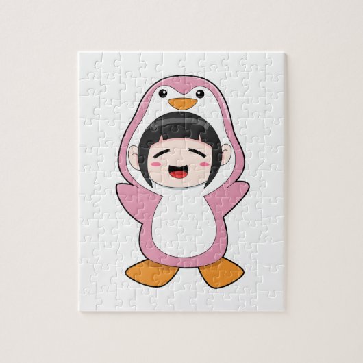 Kind met Penguin Costume Legpuzzel (Verticaal)