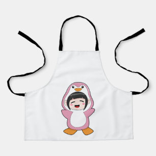 Kind met Penguin Costume Schort