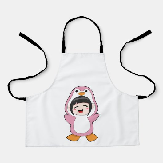 Kind met Penguin Costume Schort (Voorkant)