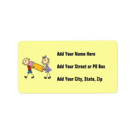 Kind met potlood etiket (Voorkant)