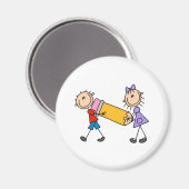 Kind met potlood magneet (Voorkant / Achterkant)