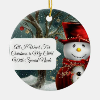 Kind met speciale behoeften kerstversiering keramisch ornament
