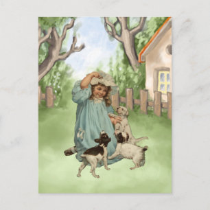  kind met terrier-honden briefkaart