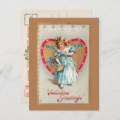  kind met Valentijn hart Feestdagenkaart (Voorkant / Achterkant)