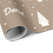 Kind Naam Bruin Ambacht Kerstmis Cadeaupapier (Rol Hoek)