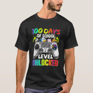 Kind niveau 100 dagen school ontgrendeld gamer vid t-shirt