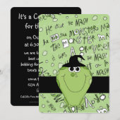 Kind nodigt Groene Monster van de Uitnodiging van (Voorkant / Achterkant)
