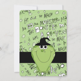 Kind nodigt Groene Monster van de Uitnodiging van