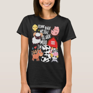 Kind Oink Baa Neigh Cluck Moo Im 3 Verjaardagsfees T-shirt