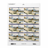 Kind op het strand kunst labels (Full Sheet)