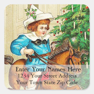  kind op label voor Rocking Horse-adres