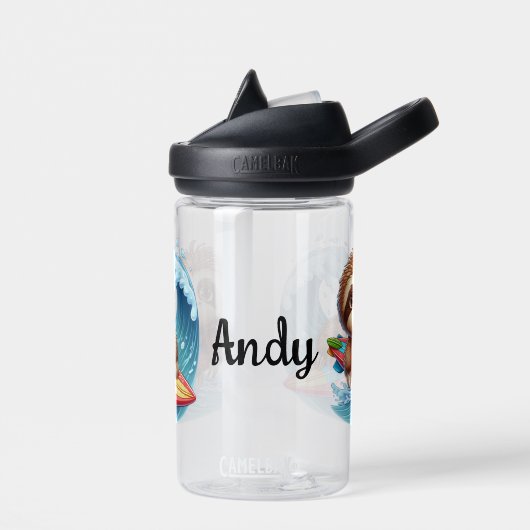 Kind personaliseren Sloth Surfer Waterfles (Links)