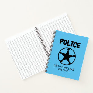 Kind politie thema notitieboek met sheriff star
