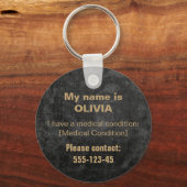 Kind raakt verdwaald - Custom Medical & Safety ID- Sleutelhanger (Achterkant)