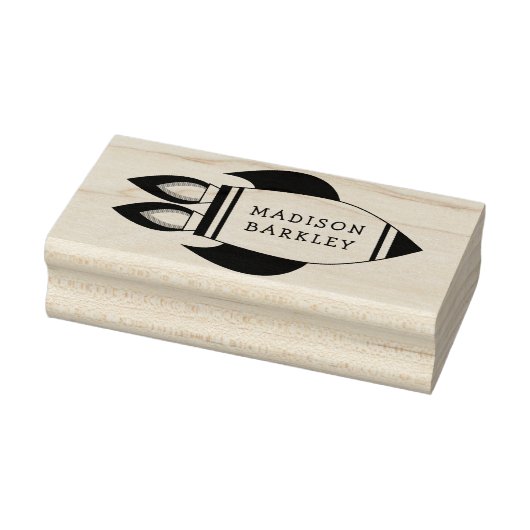 Kind raketschip buiten ruimte schattig rubberstempel (Stempel)