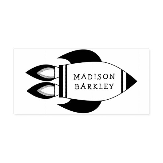 Kind raketschip buiten ruimte schattig rubberstempel (Afrduk)