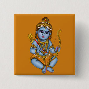 Kind Rama Knop Vierkante Button 5,1 Cm