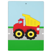 Kind Red/Yellow Dump Truck on Road Klembord (Achterkant)