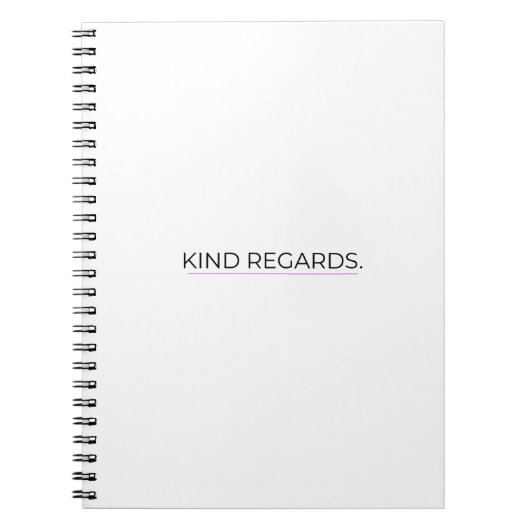 Kind Regards Minimalist Professional Notebook Notitieboek (Voorkant)