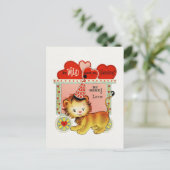 Kind Retro Circus Lion Valentijn Briefkaart (Staand voorkant)