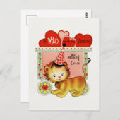 Kind Retro Circus Lion Valentijn Briefkaart (Voorkant / Achterkant)