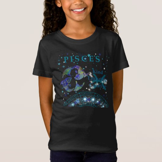 Kind Retro Pisces Zodiac Traits T-Shirt (Voorkant)