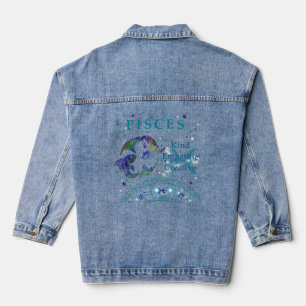 Kind Retro Vissen Dierenriem kenmerken Denim Jacket