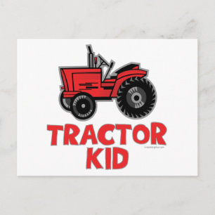 Kind rode tractor briefkaart
