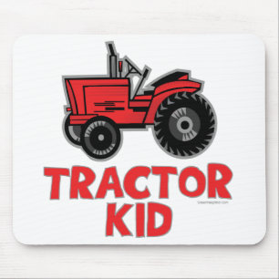 Kind rode tractor muismat