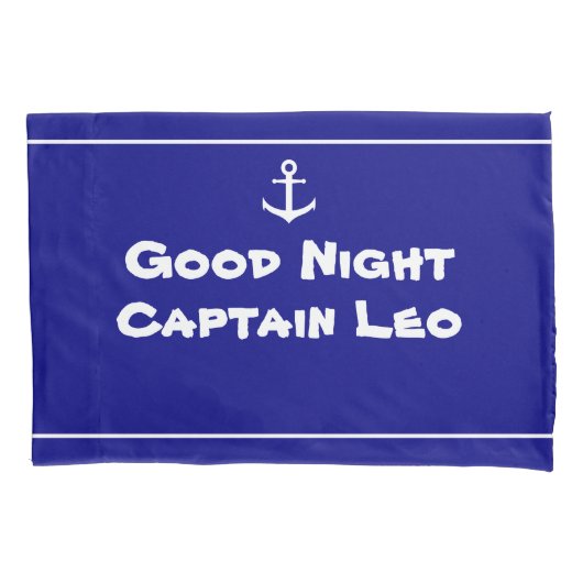 Kind Room Custom Blue en White met Anchor Kussensloop (Voorkant)