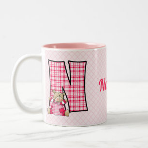 Kind Roze Beer Monogram "N" Mok