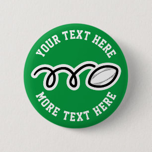 Kind rugby Birthday-partij voor aangepaste teamnaa Ronde Button 5,7 Cm