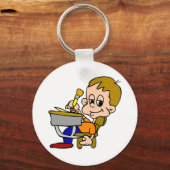 Kind schrijven op bureau sleutelhanger (Voorkant)