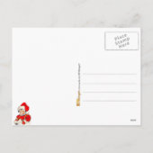 Kind speelt de kerstman feestdagenkaart (Achterkant)