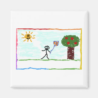 Kind spelen met vlieger magneet