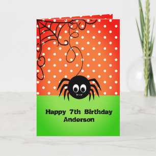 Kind Spooky Spider Birthday Halloween Kaart