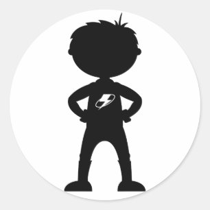 Kind Superheld Silhouette Sticker