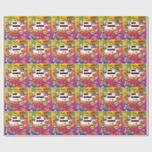 Kind Superhero Geweldige Comic Verjaardag Cadeaupapier (Vlak)