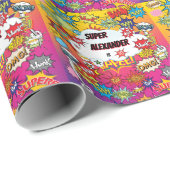 Kind Superhero Geweldige Comic Verjaardag Cadeaupapier (Rol Hoek)