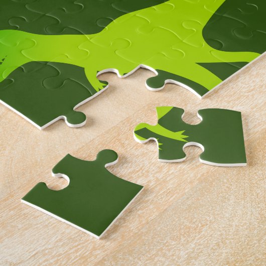 Kind T-rex dinosauruspuzzel met aangepaste naam Legpuzzel (Zijkant)